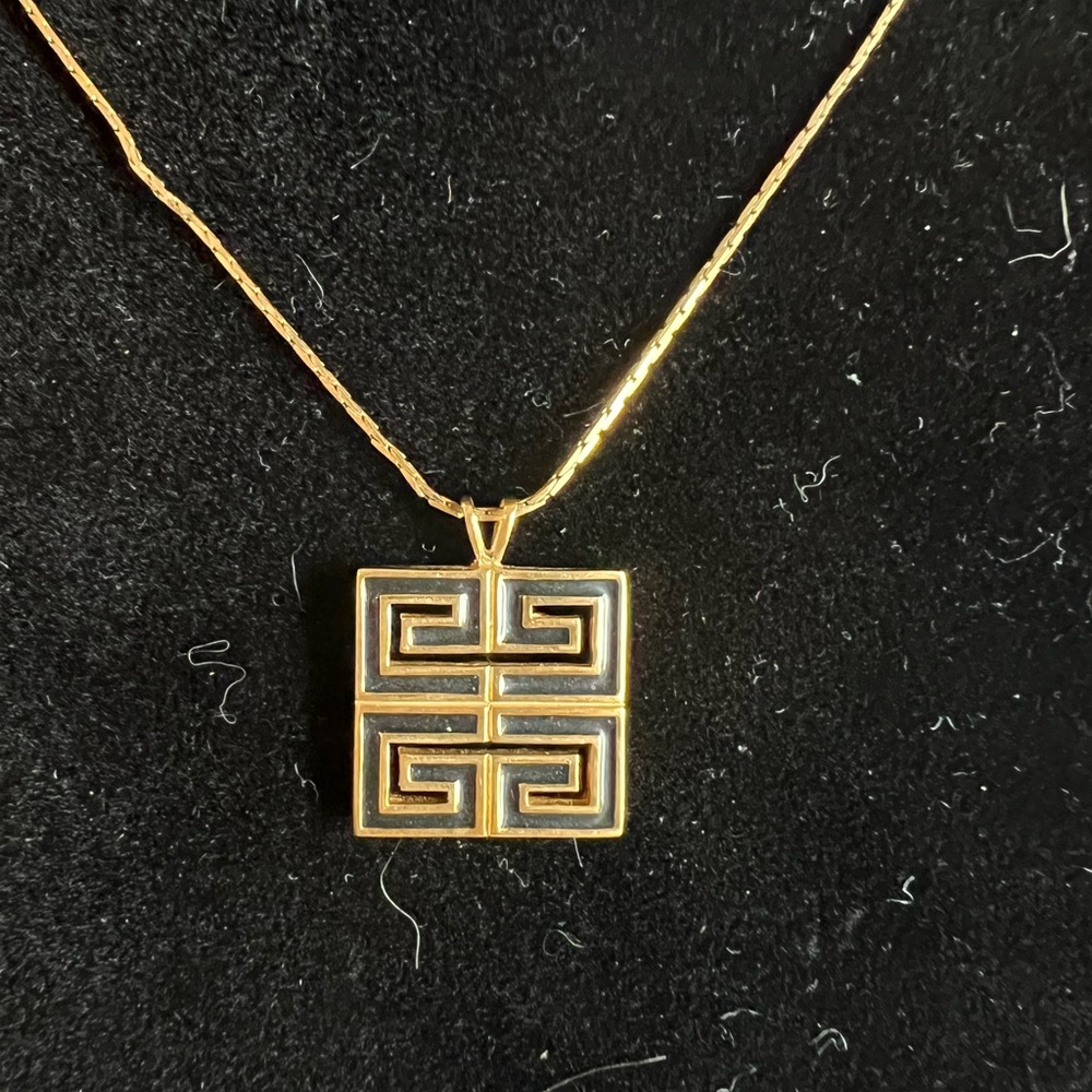 Givenchy Vintage Gold Tone Pendant Necklace